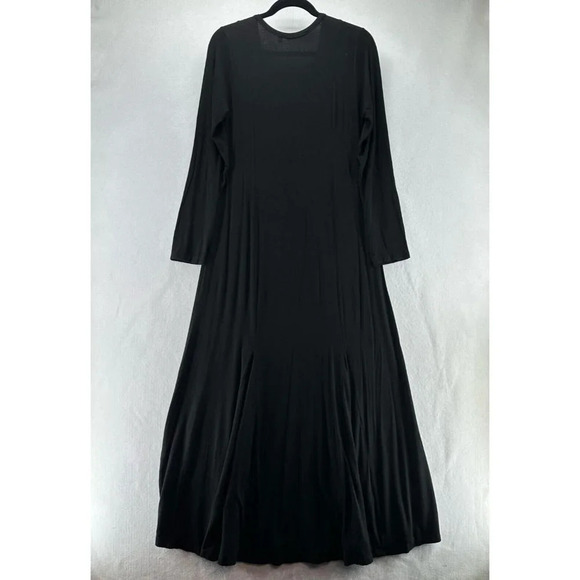 Soft Surroundings Dress Size S Floral Embroidered Maxi Boho Fit & Flare Black - Picture 2 of 13